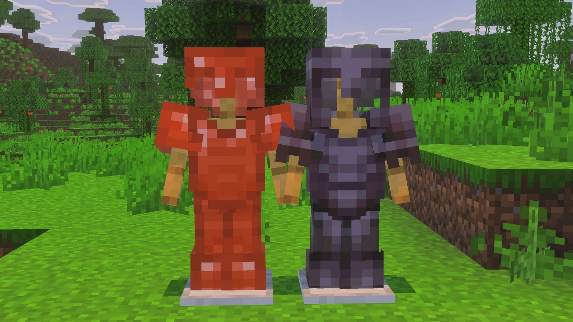 Copper armor could have a unique texture and 3D model like the netherite armor set (Image via Sportskeeda Gaming || Mojang Studios)